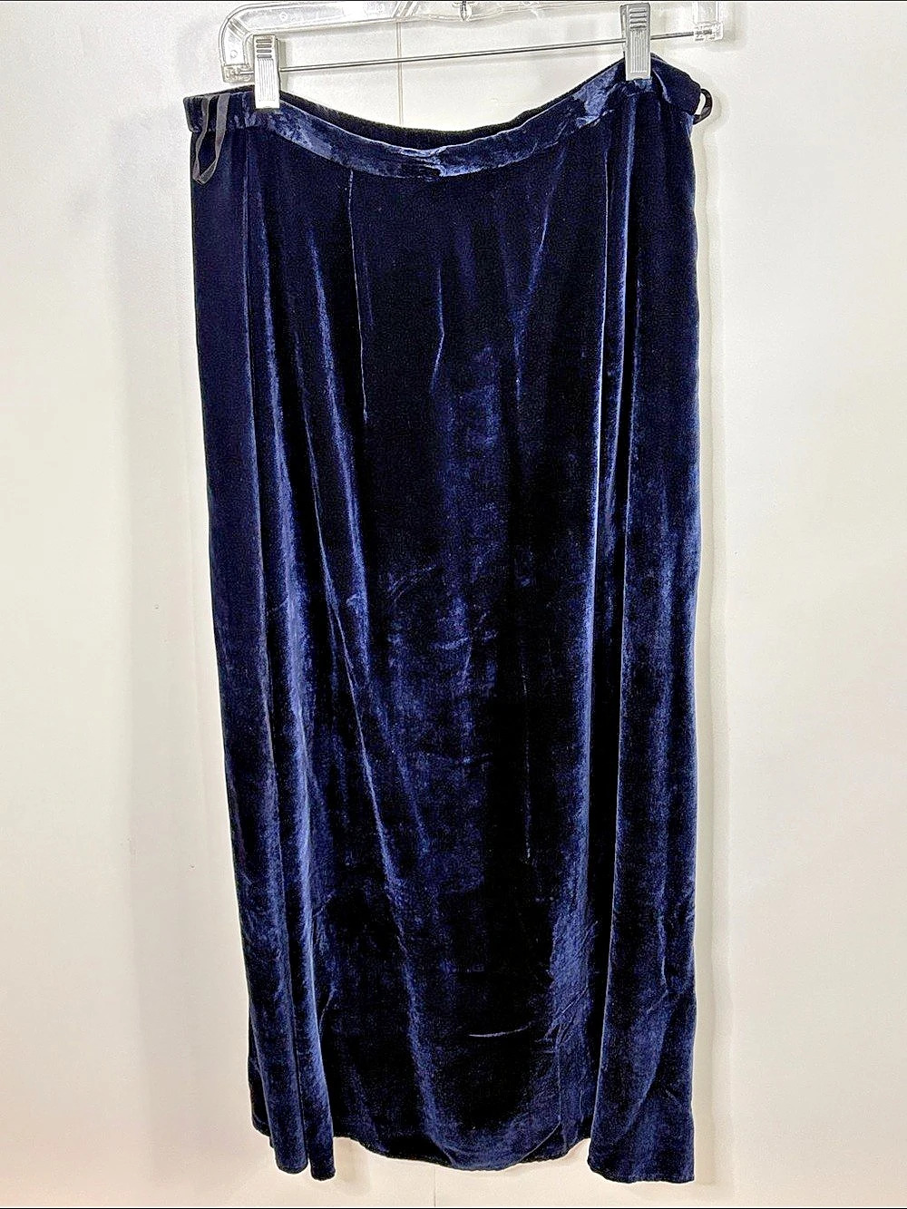 Eileen Fisher Silk Velvet Maxi Skirt Navy Blue Size Small Like New